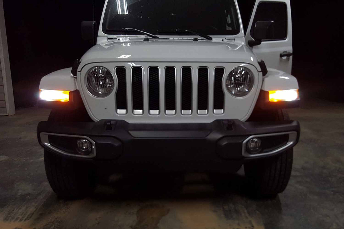 JL Wrangler Front Turn Stage 1 (7443 HP48 White & Amber)