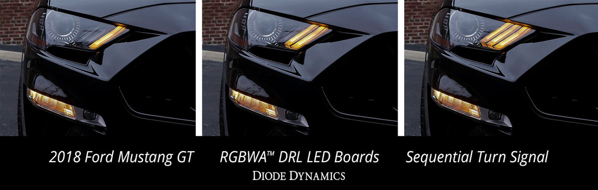 RGBWA DRL LED Boards for 2018-2023 USDM Ford Mustang