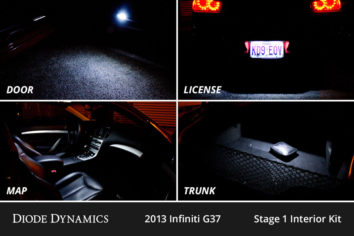 Interior LED Kit for 2008-2015 Infiniti G37 Coupe/Convertible  Cool White Stage 1