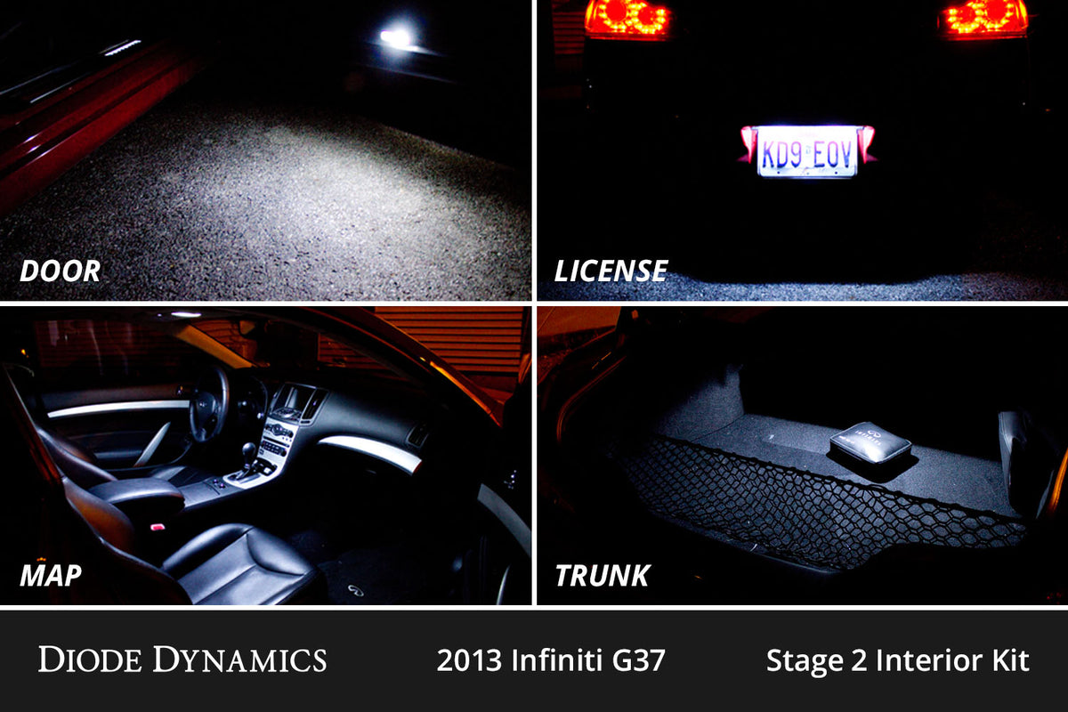 Interior LED Kit for 2008-2015 Infiniti G37 Coupe/Convertible  Cool White Stage 1