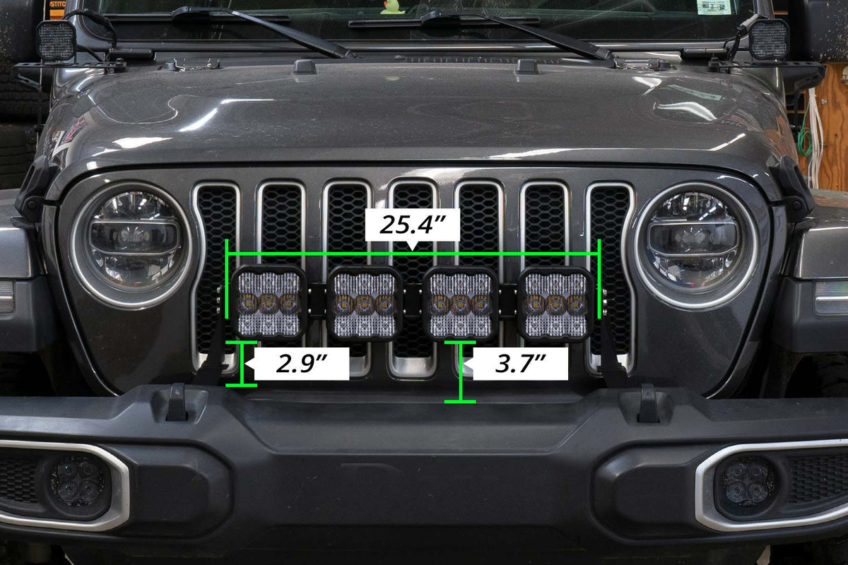 Jeep JL SS5 4-Pod CrossLink Grille Lightbar Kit  Sport White Combo