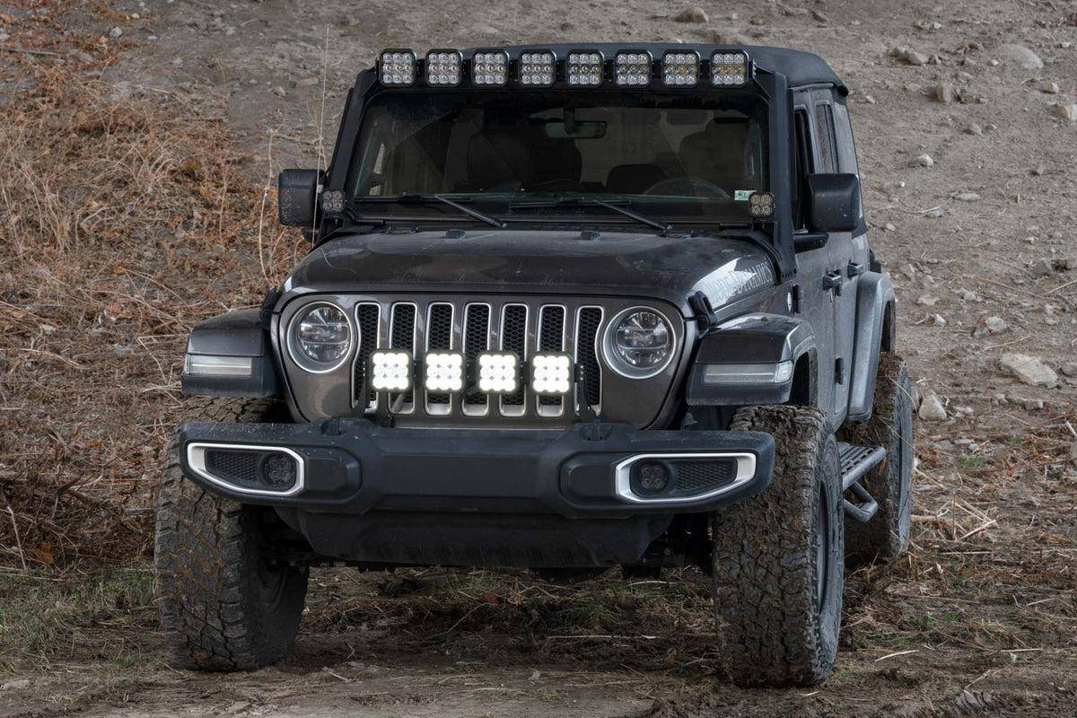 Jeep JL SS5 4-Pod CrossLink Grille Lightbar Kit  Sport White Combo