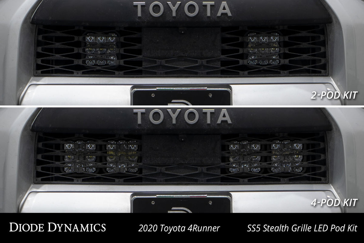 SS5 Stealth Grille LED 2-Pod Kit for 2014-2024 Toyota 4Runner  Sport White Driving