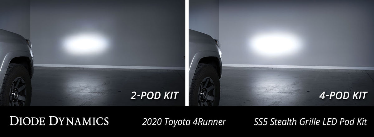 SS5 Stealth Grille LED 4-Pod Kit for 2014-2024 Toyota 4Runner  Sport White Driving