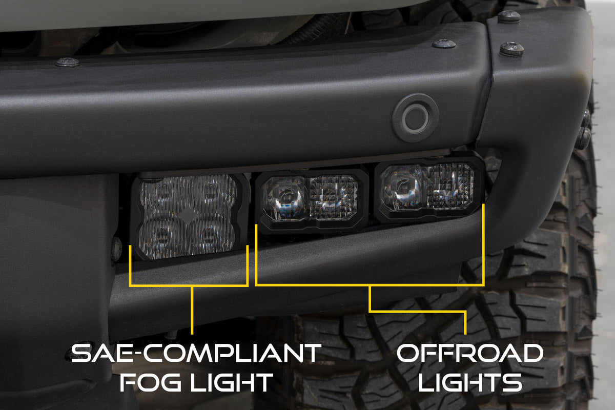 Stage Series Fog Pocket Kit for 2021+ Ford Bronco  White Sport