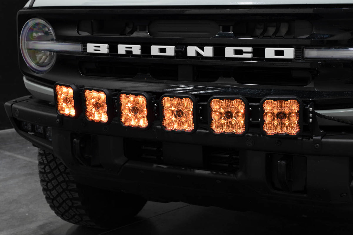 Bronco SS5 6-Pod CrossLink Grille Lightbar Kit  Sport White Combo