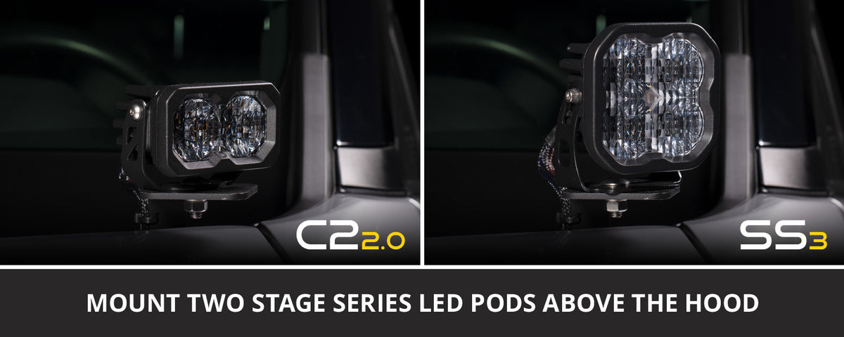 SS3 LED Ditch Light Kit for 2021+ Ford Bronco  Sport White Combo