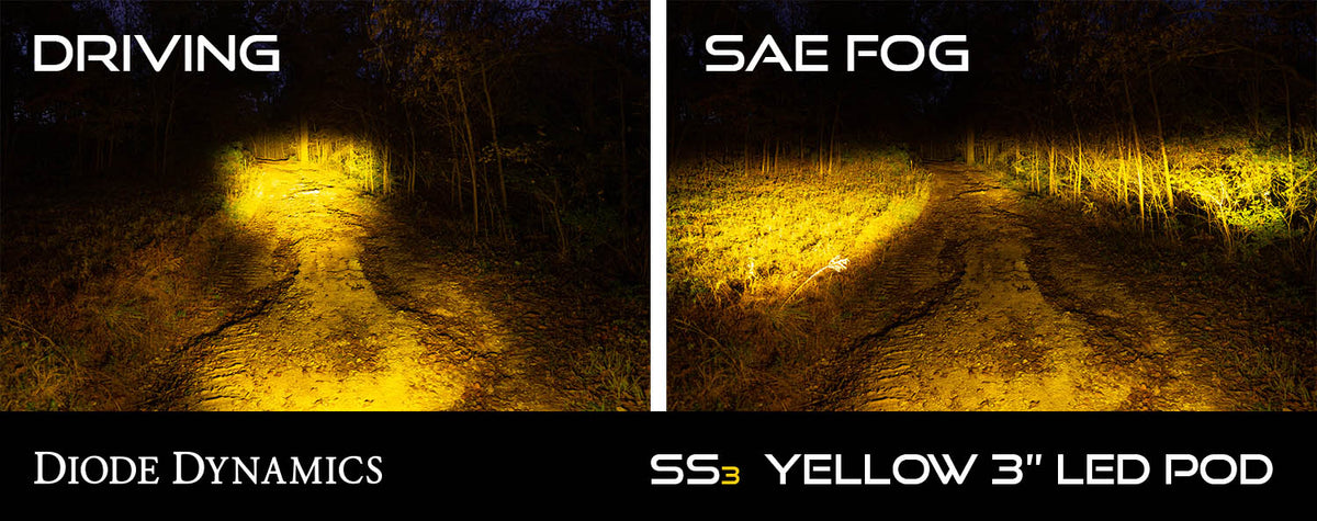 SS3 Pro ABL Yellow SAE Fog - No Brackets (pair)