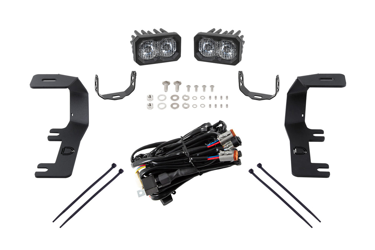 C2 2.0 LED Ditch Light Kit for 2014-2019 Silverado/Sierra Sport White Combo/Driving