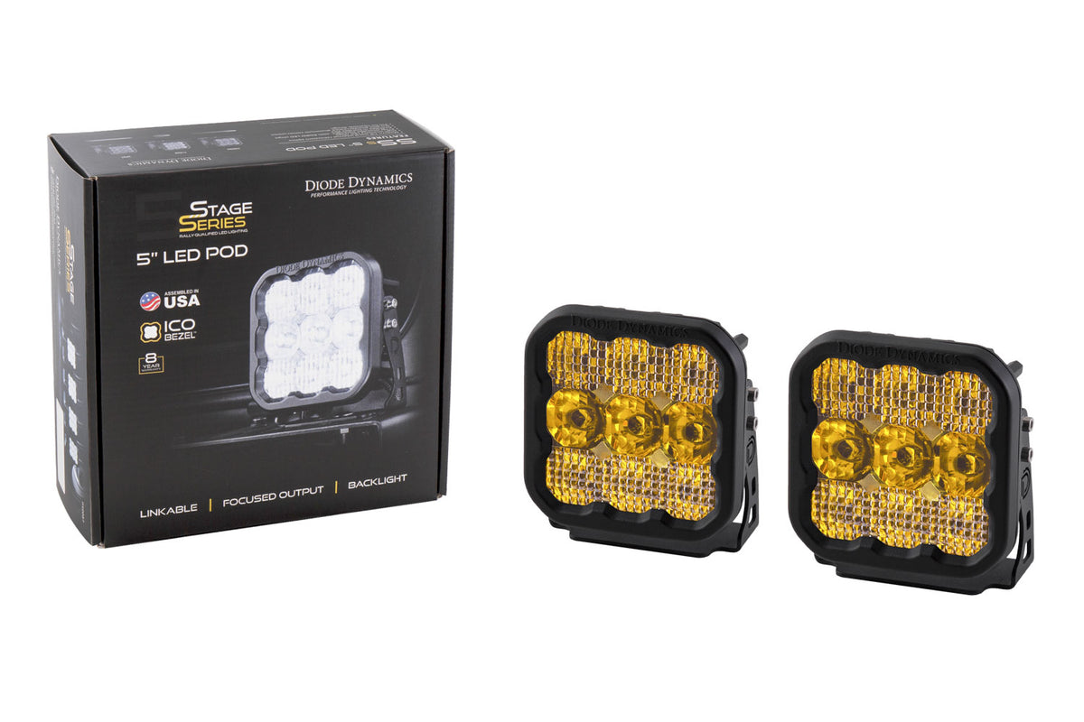 SS5 LED Pod Sport Yellow Combo (pair)