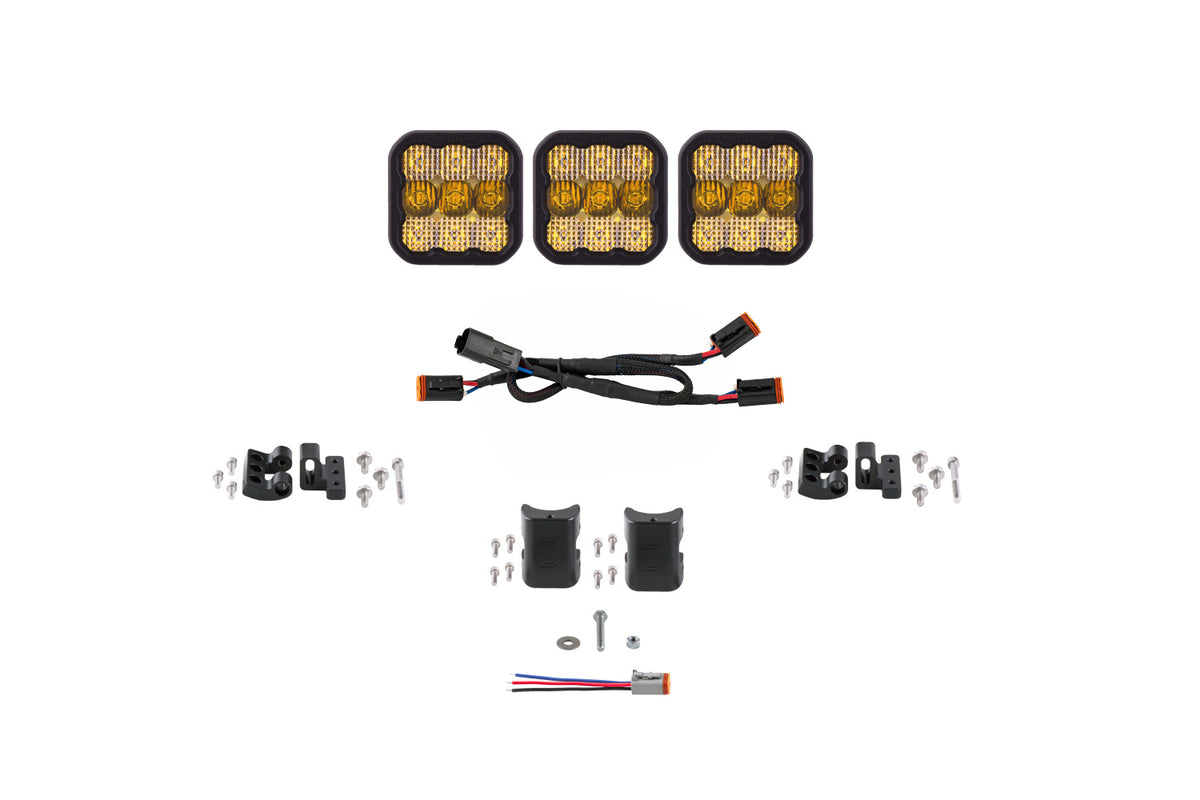 SS5 Sport Universal CrossLink 3-Pod Lightbar Yellow Combo