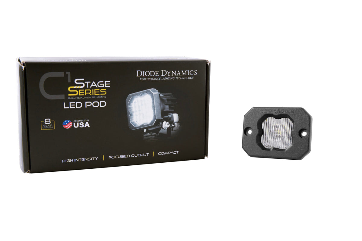 SSC1 LED Pod White SAE Fog Flush ABL (one)