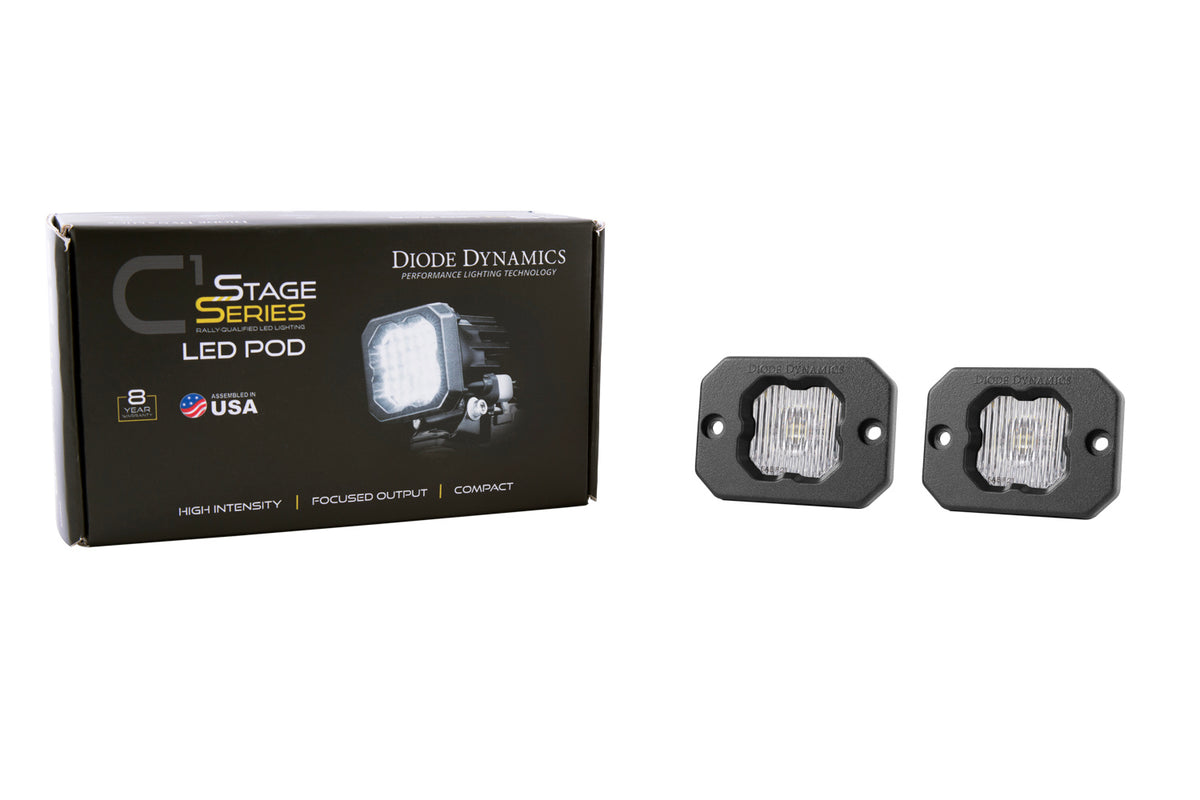 SSC1 LED Pod White SAE Fog Flush ABL (pair)