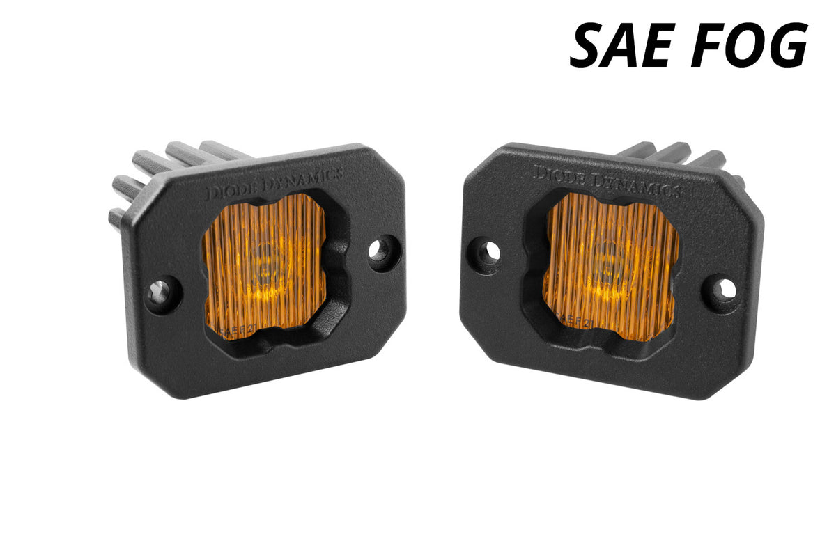 SSC1 LED Pod Yellow SAE Fog Flush ABL (pair)