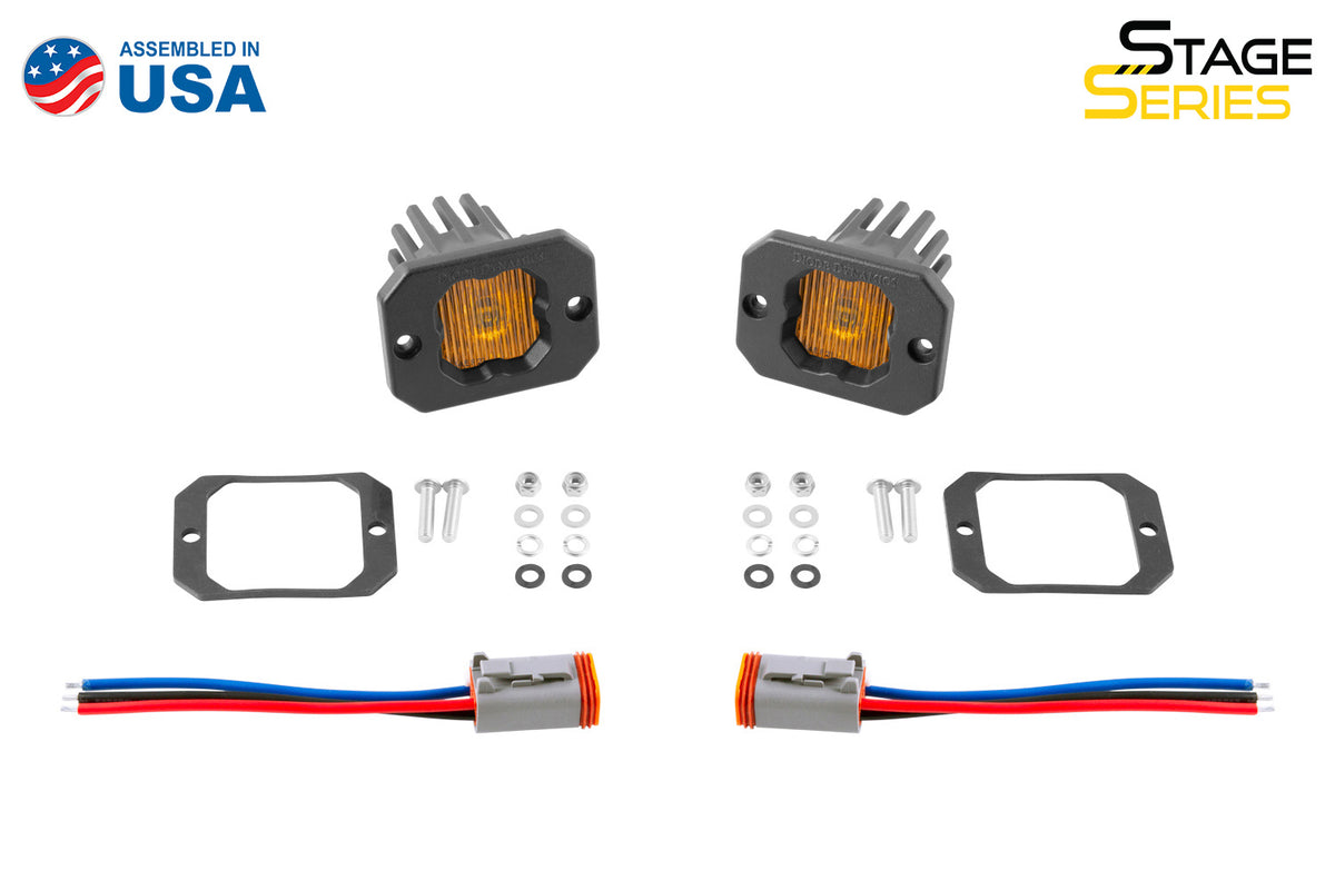 SSC1 LED Pod Yellow SAE Fog Flush ABL (pair)
