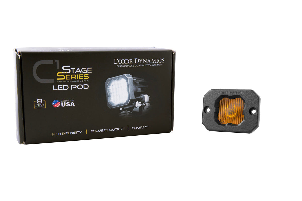 SSC1 LED Pod Yellow SAE Fog Flush ABL (one)