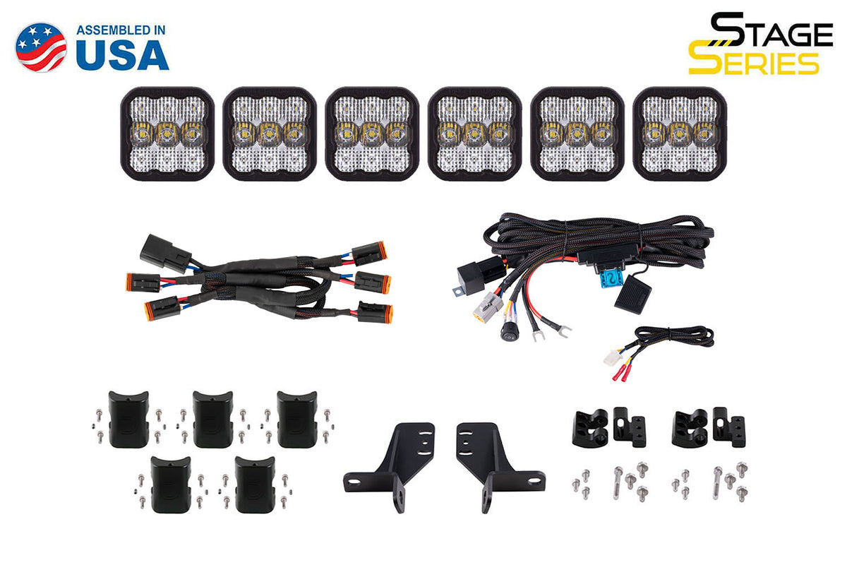 Bronco SS5 6-Pod CrossLink Grille Lightbar Kit  Sport White Combo