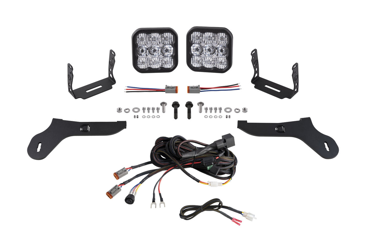 SS5 Bumper LED Pod Light Kit for 2017-2020 Ford Raptor  Pro White Combo