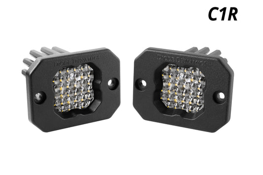 Stage Series C1R White Flood Flush Mount LED Pod (pair)