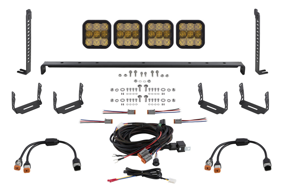 SS5 Stealth Grille LED 4-Pod Kit for 2014-2024 Toyota 4Runner  Pro Yellow Combo