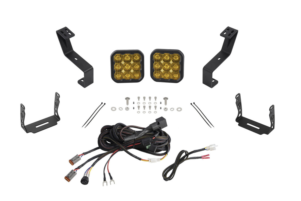SS5 Bumper LED Pod Light Kit for 2019-2024 Ram  Pro Yellow Driving