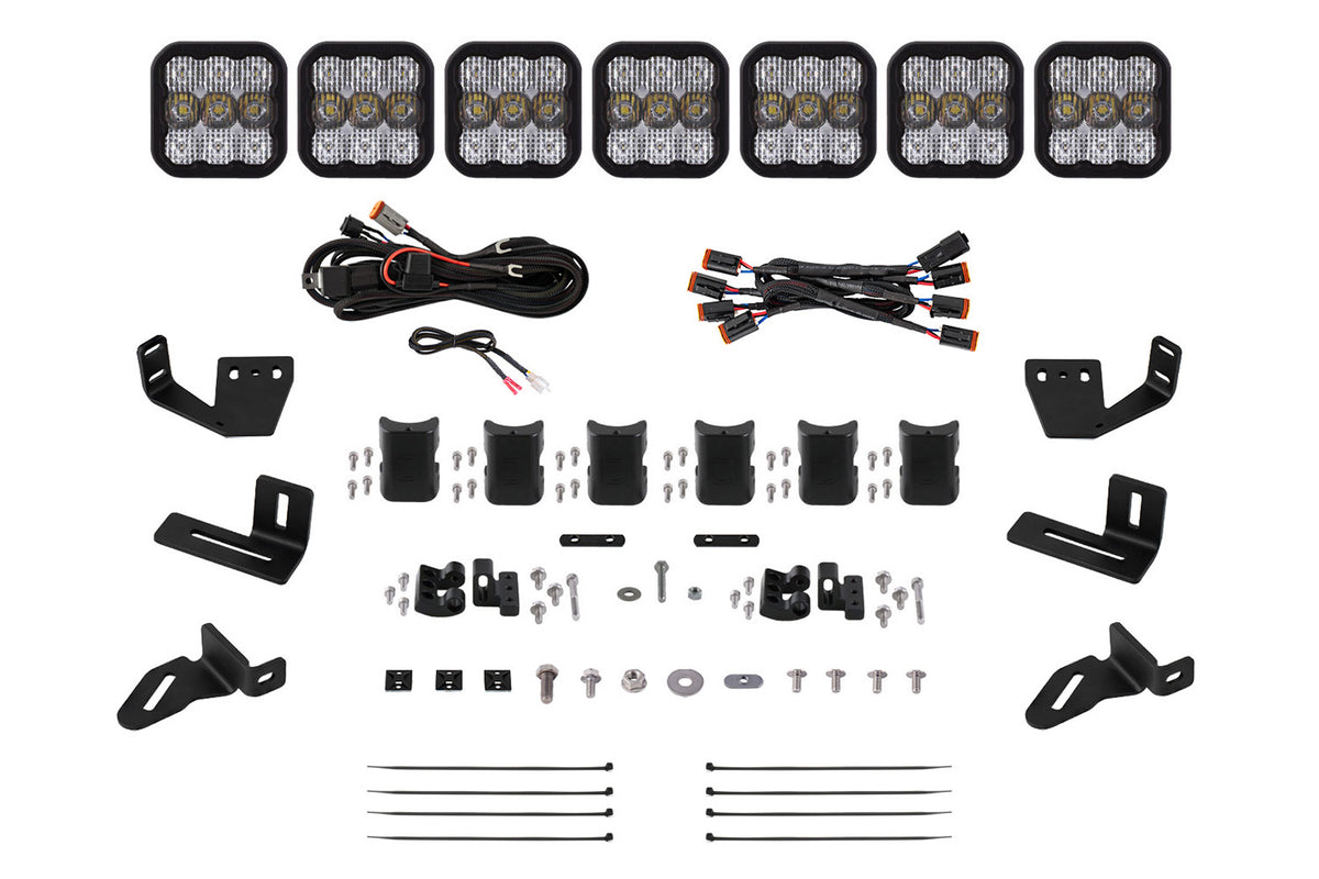 SS5 7-Pod CrossLink Mounting Kit for Prinsu/Sherpa Roof Racks  Sport White Combo