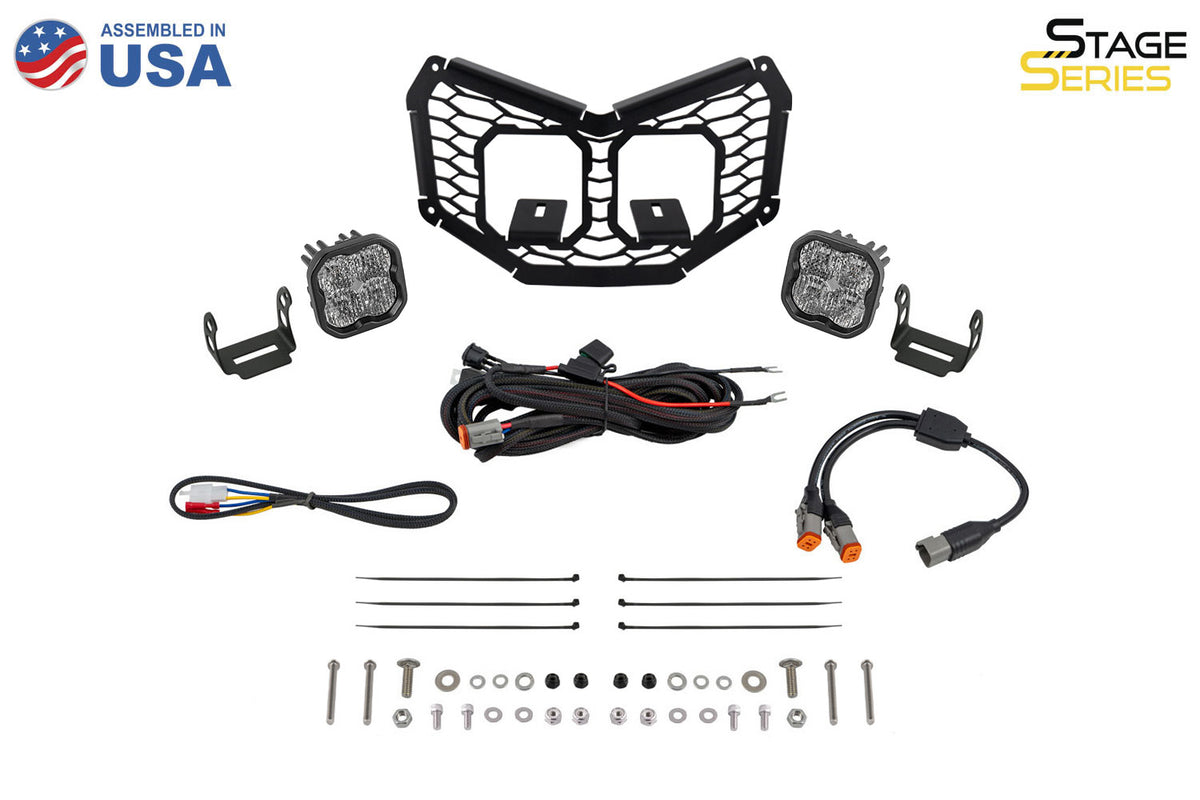Stage Series LED Grille Kit for 2017-2025 Can-Am Maverick X3  Sport White Combo