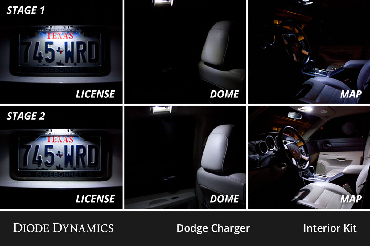 Interior LED Kit for 2006-2010 Dodge Charger  Cool White Stage 1