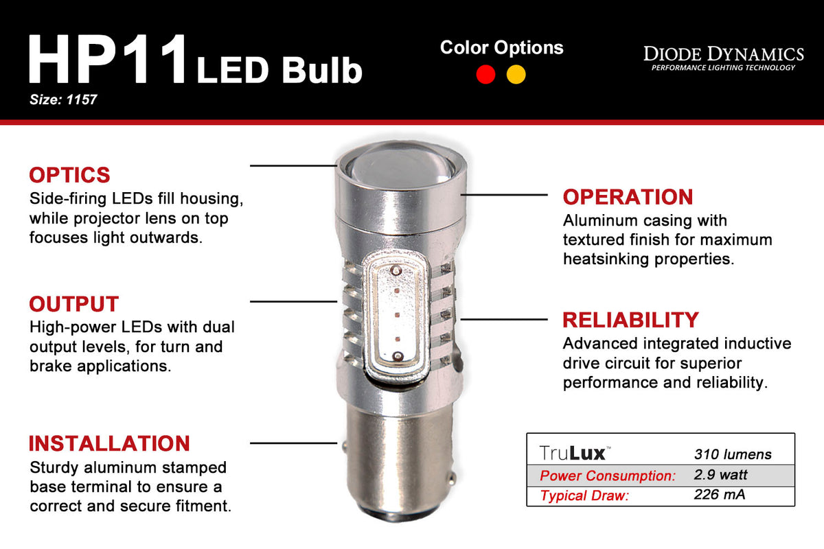 1157 HP11 LED Amber (single)