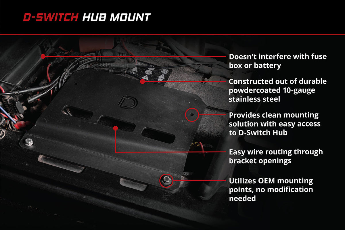 D-Switch Hub Mounting Kit for 2018-2026 Jeep JL Wrangler