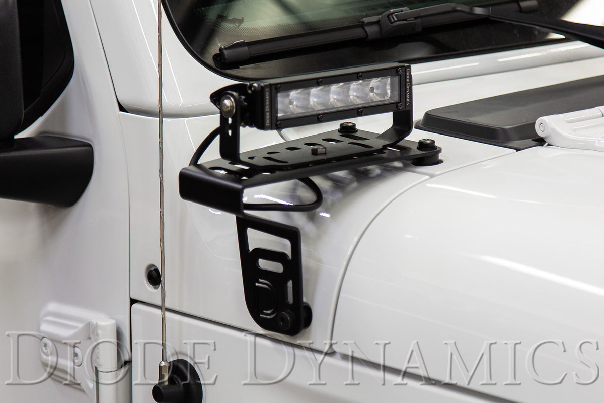 Cowl Mount LED Bracket Kit for 2018-2026 Jeep JL Wrangler/Gladiator