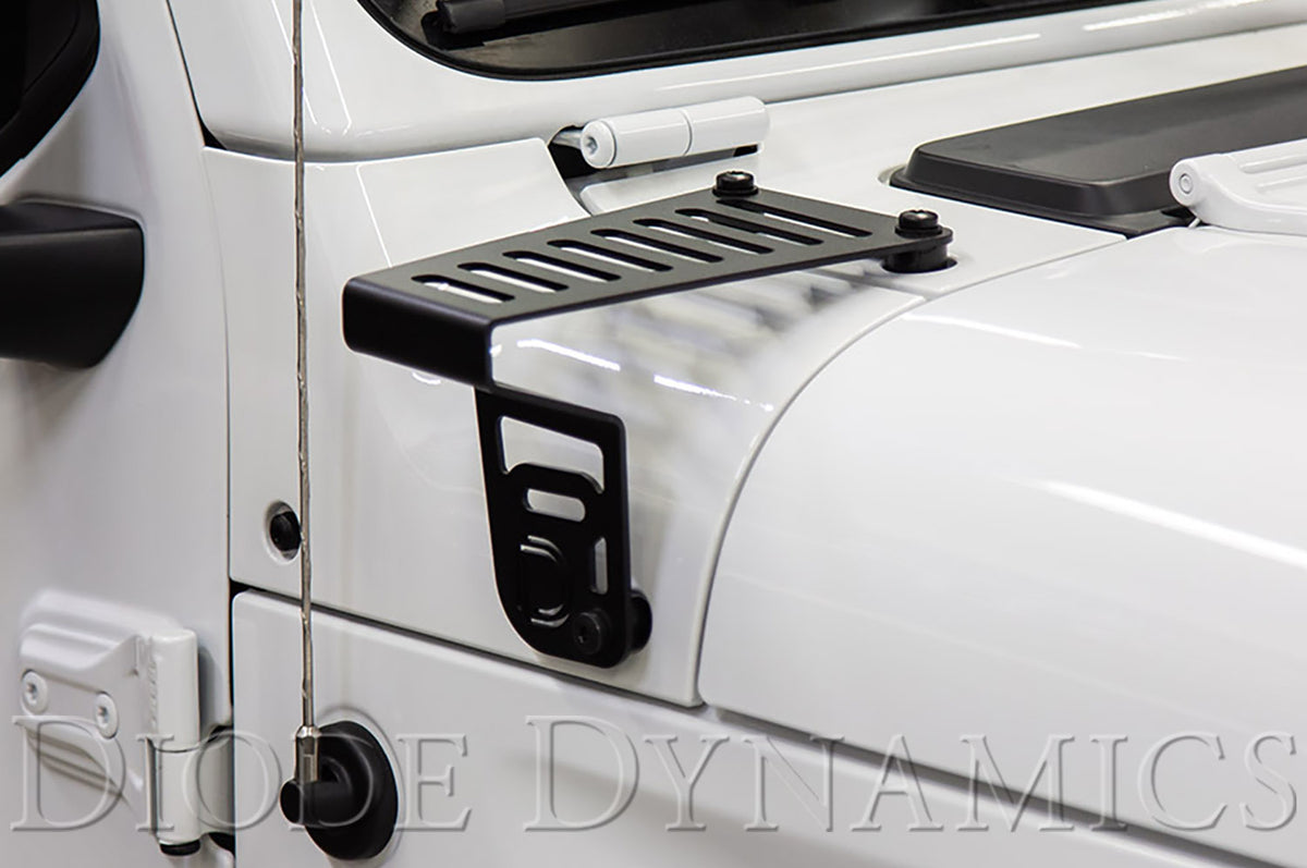Cowl Mount LED Bracket Kit for 2018-2026 Jeep JL Wrangler/Gladiator