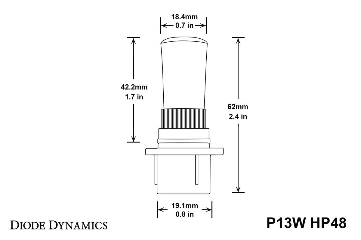 P13W HP48 LED Cool White (pair)