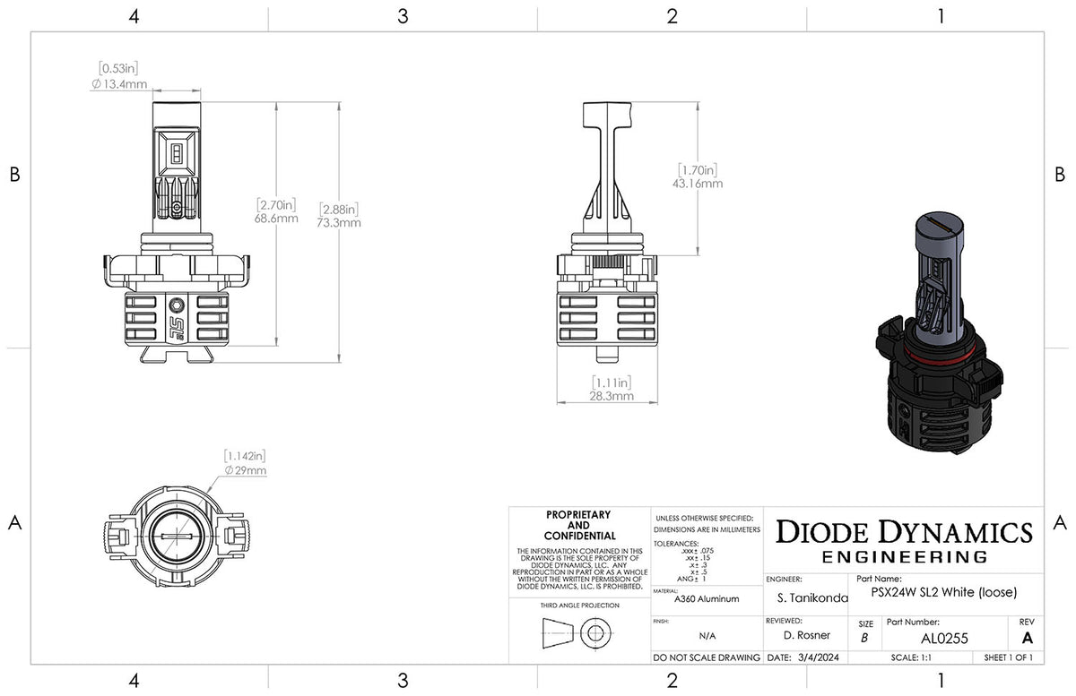 5202/PSX24W White SL2 LED Bulb (one)