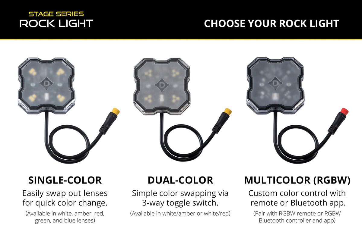 Rock Light Amber/White M8 8-Pack