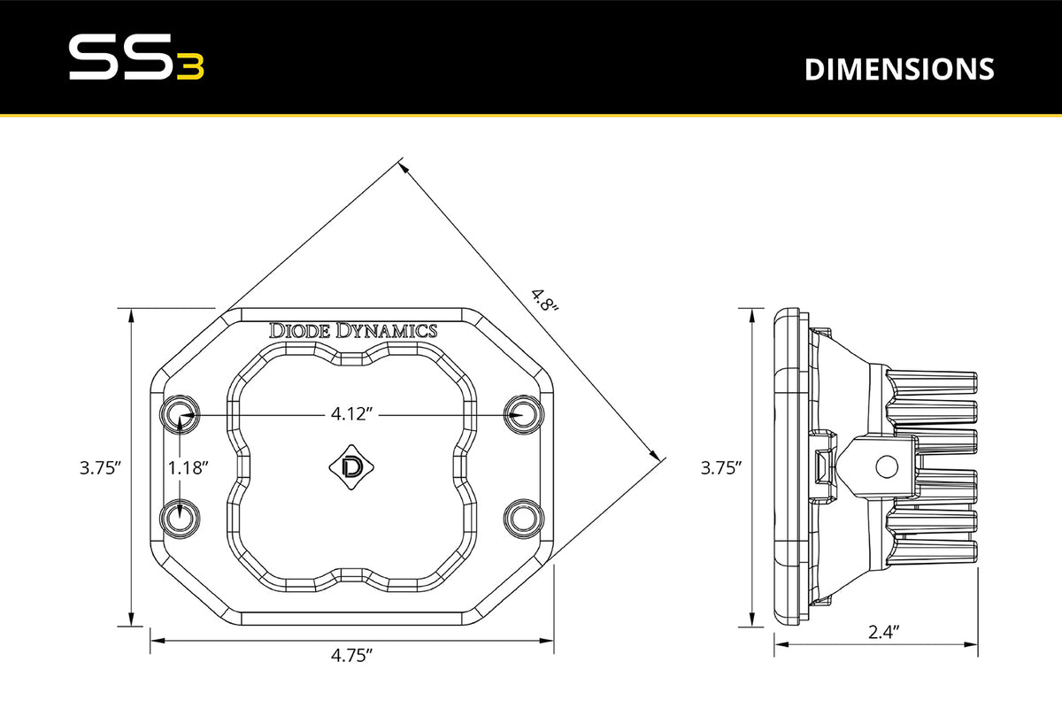 SS3 Sport ABL Yellow Combo Flush (pair)