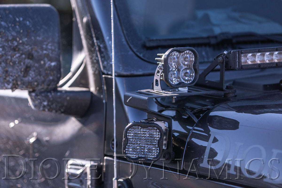Cowl Mount LED Bracket Kit for 2018-2026 Jeep JL Wrangler/Gladiator
