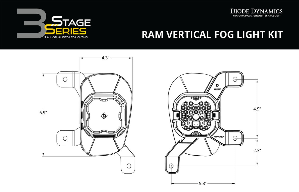 SS3 Sport Type Ram Vert Kit ABL White SAE Fog