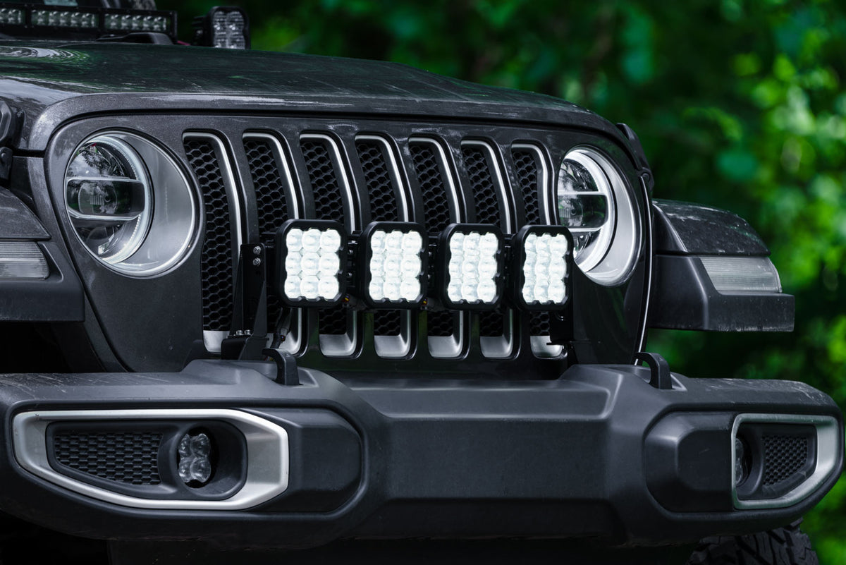 Jeep JL SS5 4-Pod CrossLink Grille Lightbar Kit  Sport White Combo